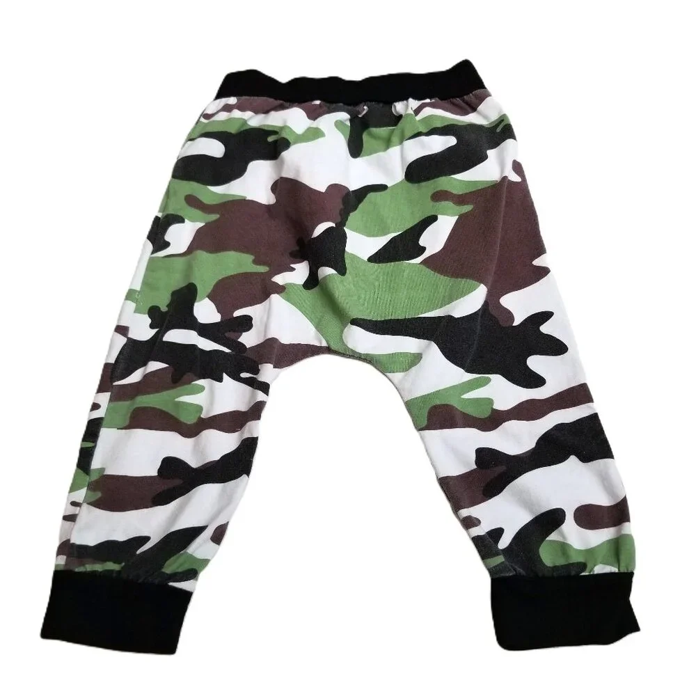 Baby Camo Jogger Pants Military Print Elastic Waist Unisex Size 6–12 Months